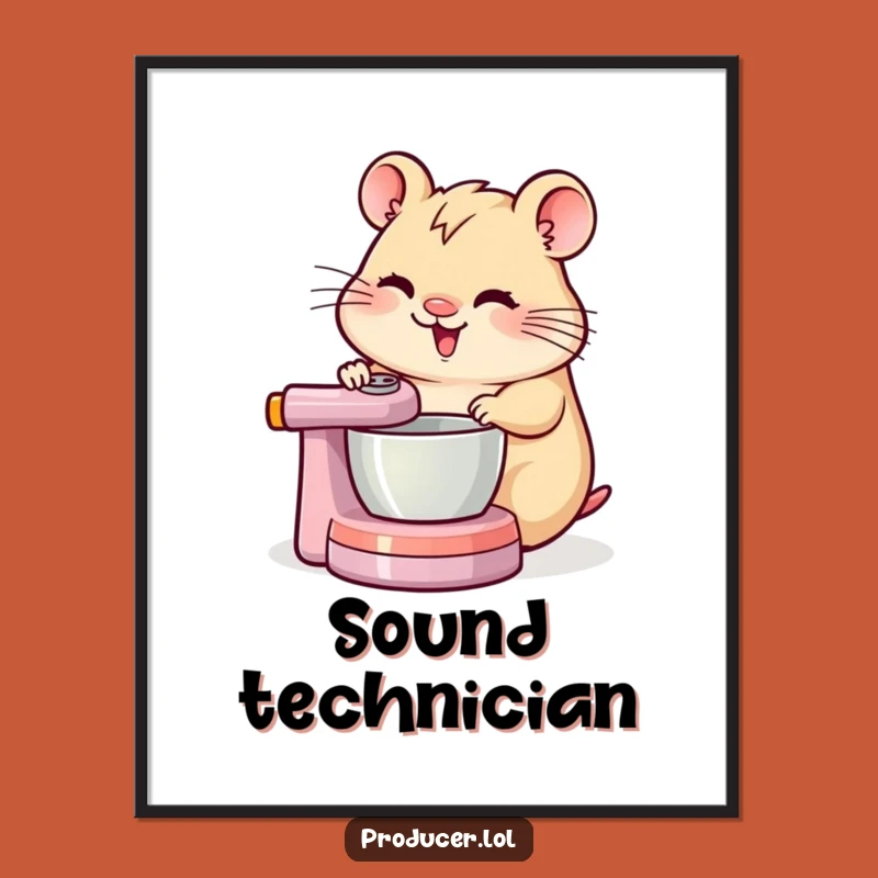 Funny Hamster DJ Digital Art: Master Mixer Print for Walls