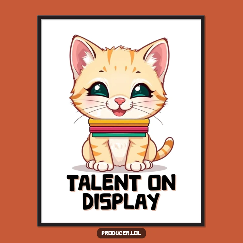 Funny Kitten Performance Art Print: Instant Joyful Decor, Perfect Funny Gift!