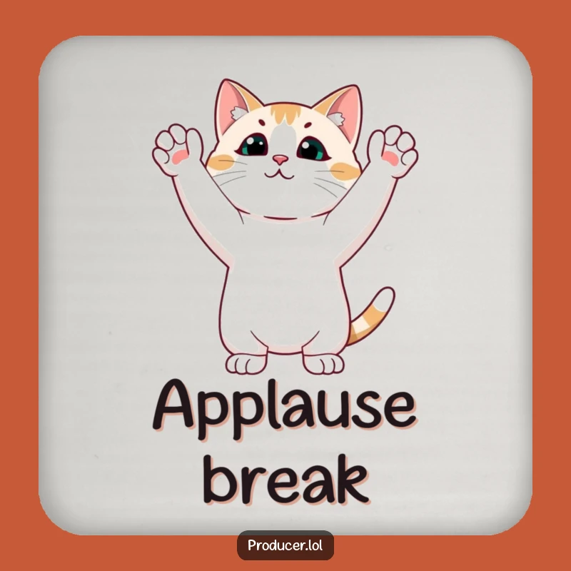 Funny Cat Ovation Coaster: Protect Surfaces with This Hilarious Cat Accessory!