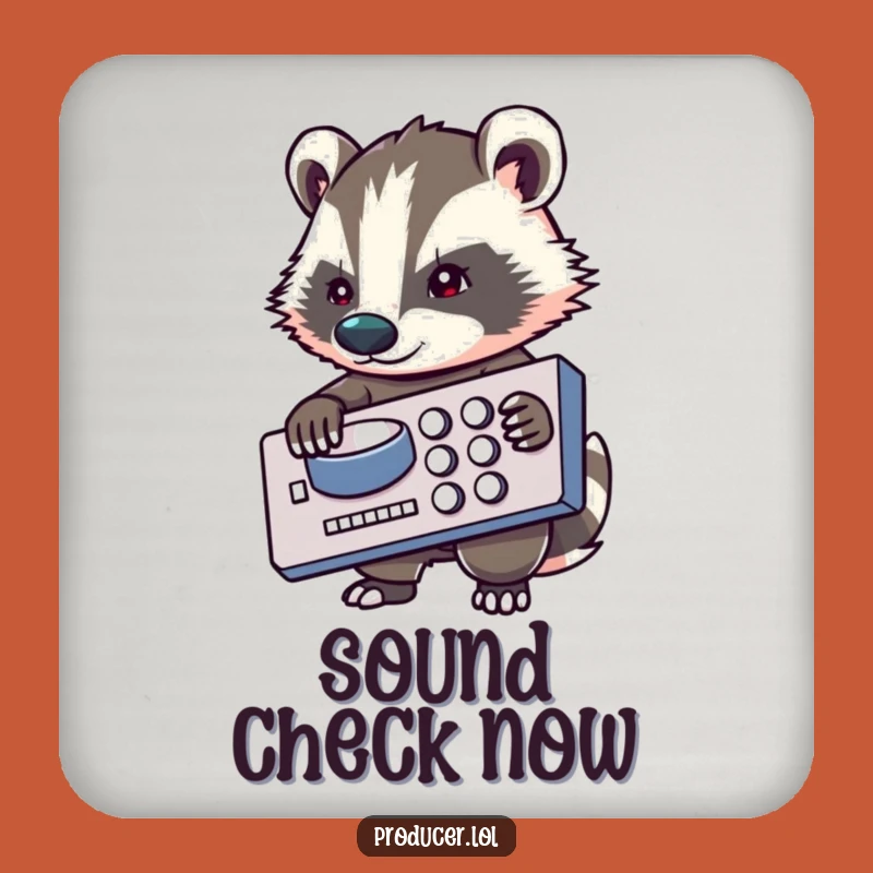Funny Badger Coaster: Music Producer Protection for Determined Drinks