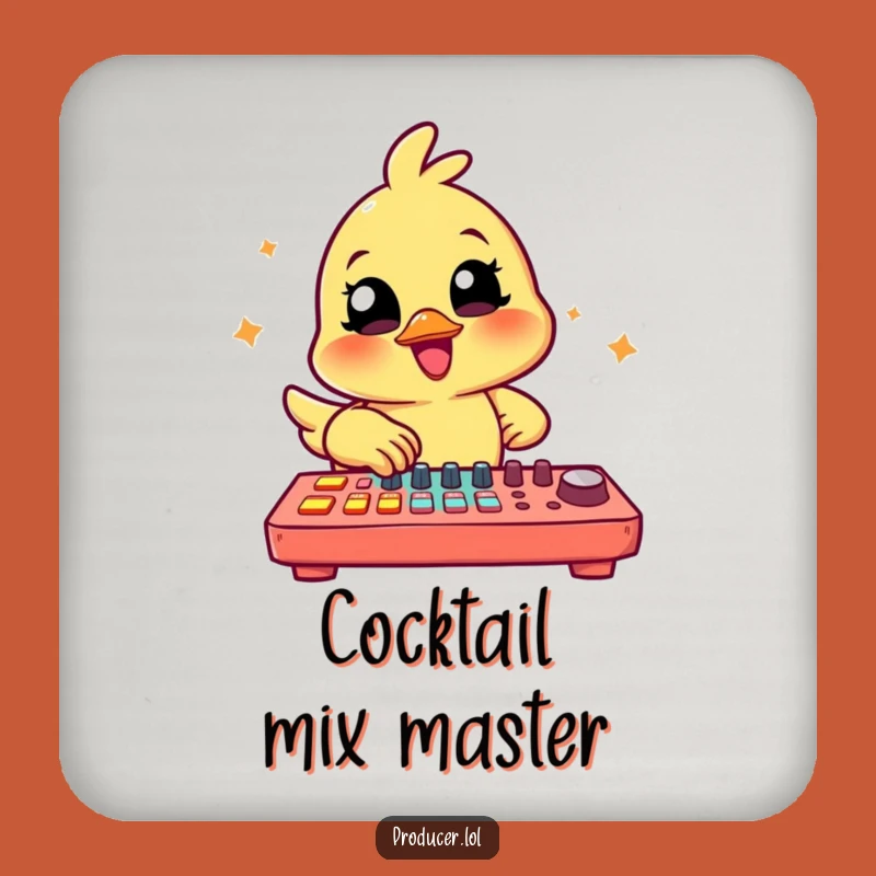 Funny Chick Producer Coasters: Hilarious Music Studio Set for Drink Protection