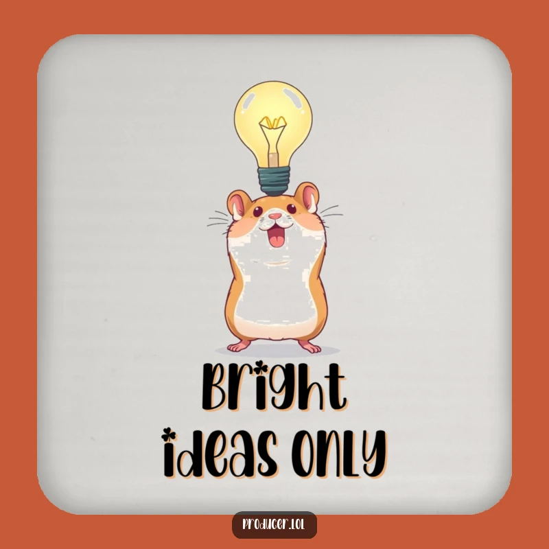 Funny Hamster Idea Coaster: Energetic Hamster Bulb Coaster - Protect Surfaces with Hilarious Art!