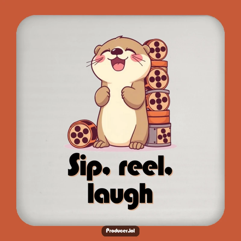 Funny Otter Film Coaster: Protect Surfaces Reels Stacker - Practical Funny Gift!