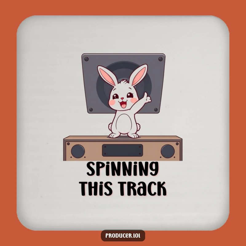 Funny Rabbit Party Coaster, Protect Surfaces with Music & Humor, Cute Gift