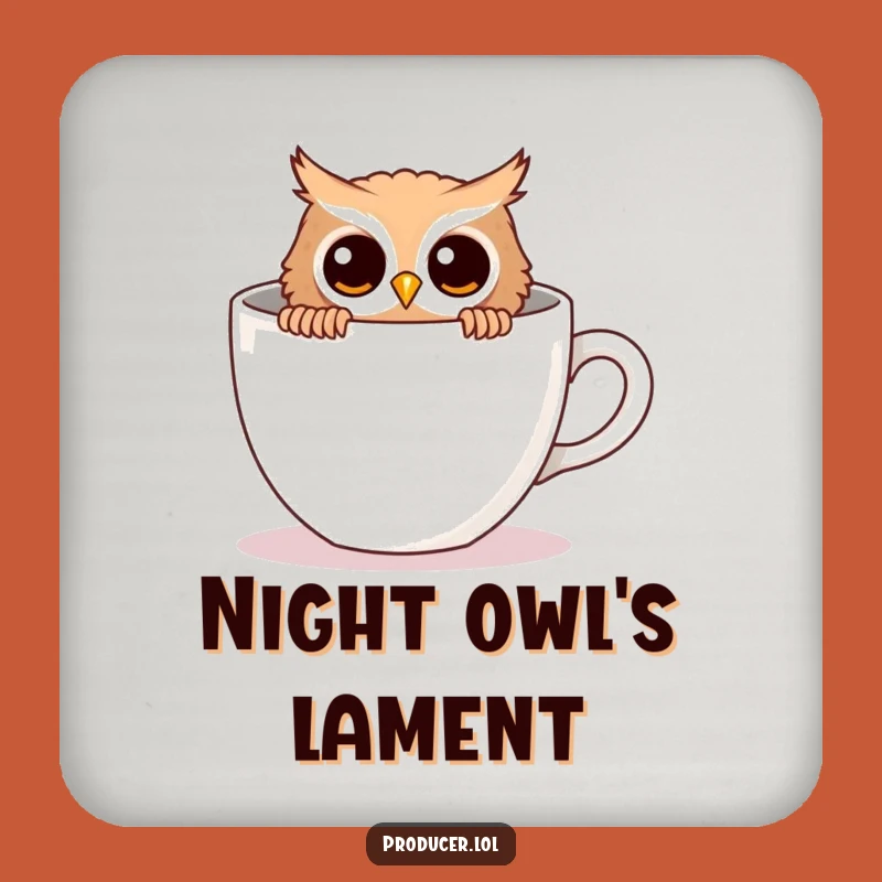 Funny Owl Coaster - Curious Peek, Coffee Cup Protector