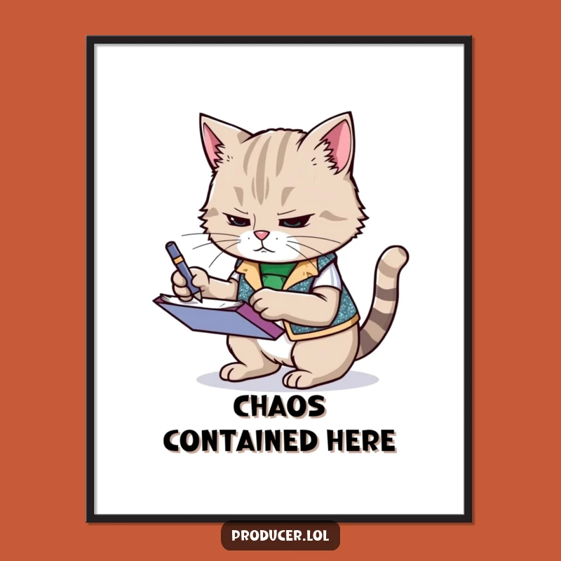Funny Cat Poster: Determined Office Vibes, a Hilarious Wall Art Gift