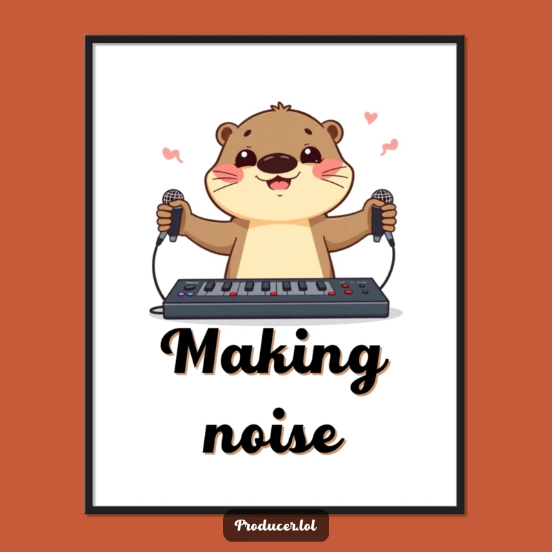 Funny Otter DJ Poster: Decorate with Musical Talent and Humorous Art