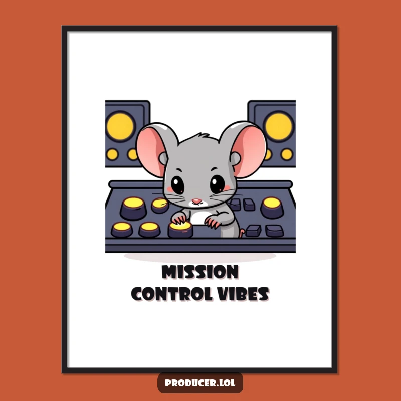 Funny Mouse Console Poster: Whimsical Gamer Art for Your Wall