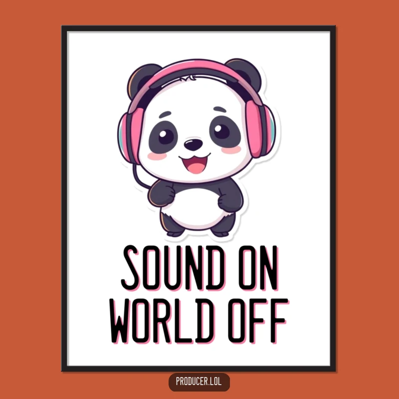 Funny Panda DJ Poster: Vibrant Wall Art for Music Lovers' Decor