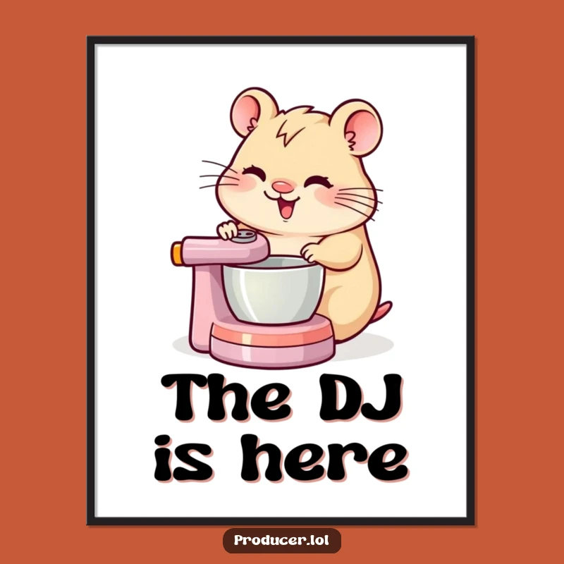 Funny Hamster DJ Poster: Master Mixer Art for Music Rooms