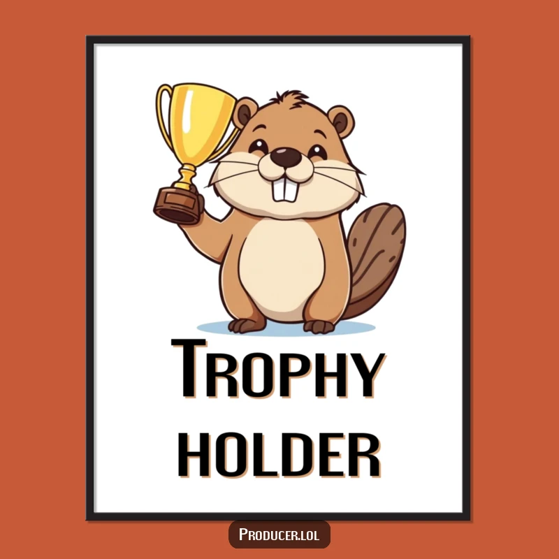 Funny Beaver Victory Poster: Hilarious Wall Art for a Winning Space