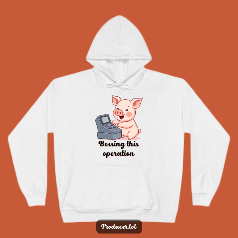 Funny Pig Console Hoodie - Cozy Tech Enthusiast Sweatshirt