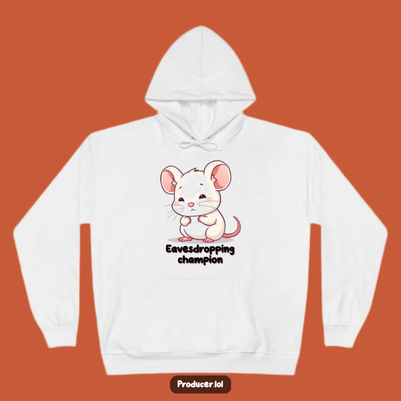 Funny Mouse Listening Hoodie: Cozy Attentive Gift for All