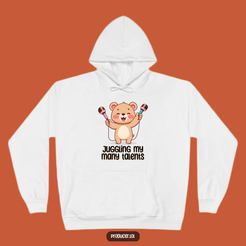 Funny Bear Cub Juggling Hoodie: Cozy Up with a Star Performer, Ideal Funny Gift!