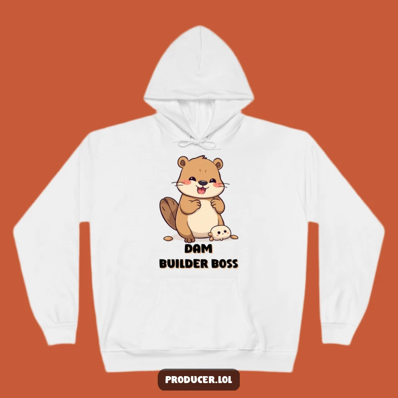 Funny Beaver Building Hoodie: Cozy Animal Project Comfort Gift