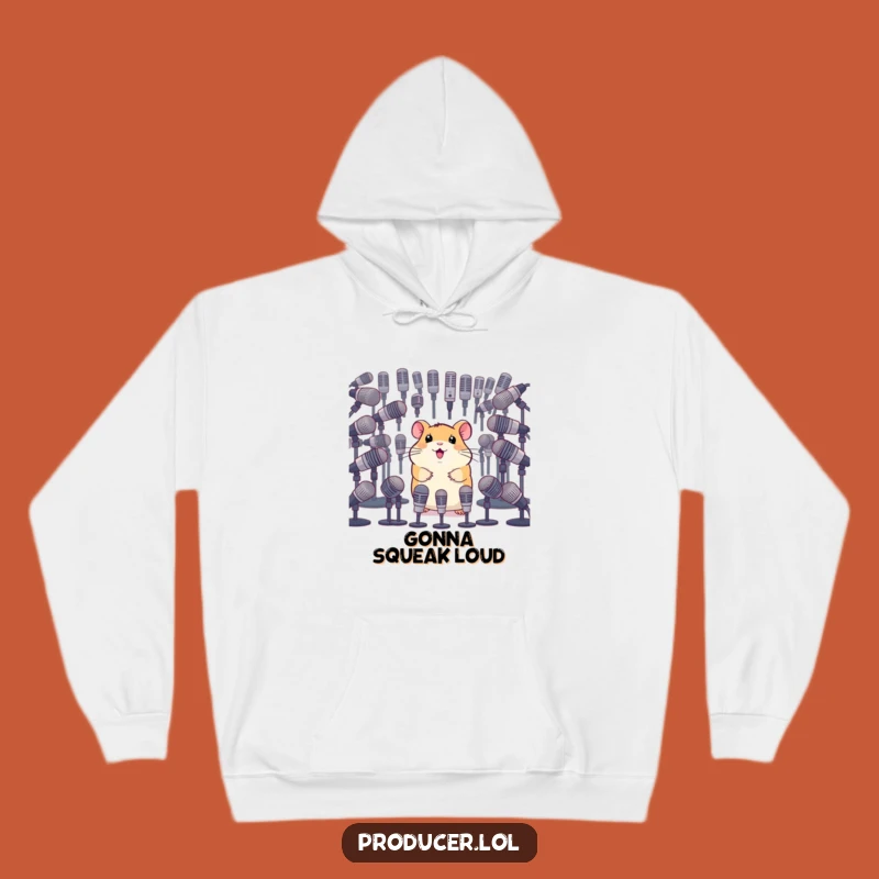 Funny Hamster Studio Hoodie: Rodent's Mic Collection - Cozy Comedic Gift