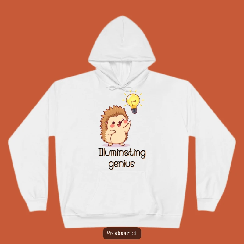 Funny Hoodie: Hedgehog Lightbulb - Cozy Comfort for Bright Minds