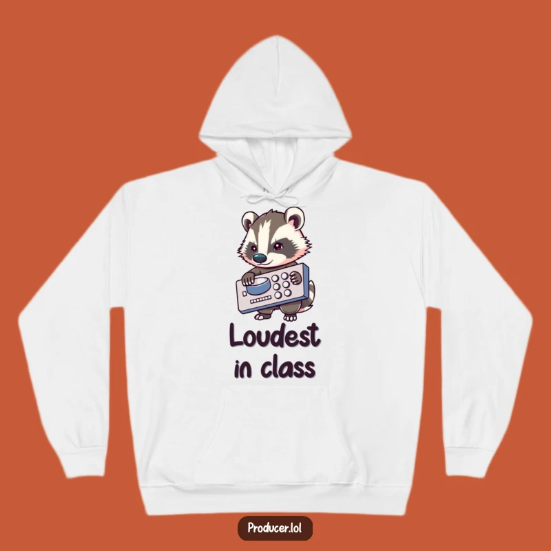 Funny Badger Hoodie: Cozy Music Producer Gift for Determined Fans