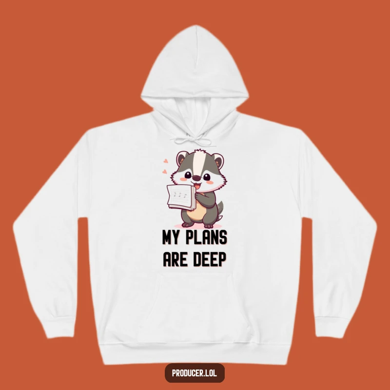 Funny Badger Producer Hoodie: Cozy & Hilarious Music Notes Sweatshirt for Creatives