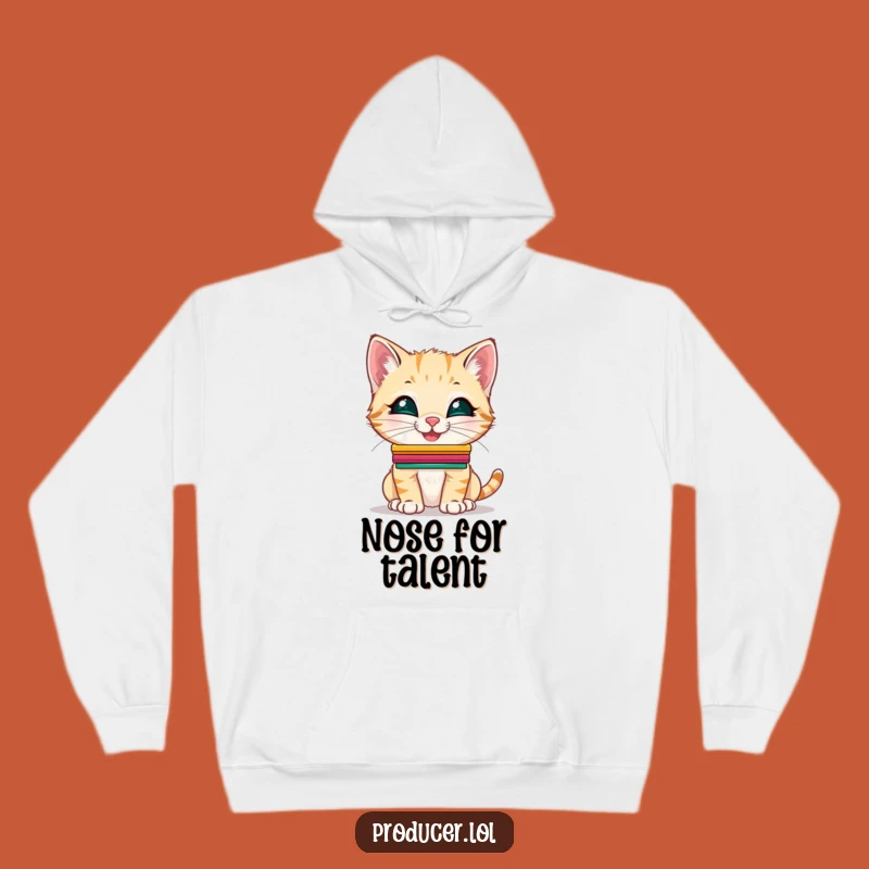 Cozy Funny Kitten Cue Card Hoodie: The Warmest Funny Gift for Busy Performers!