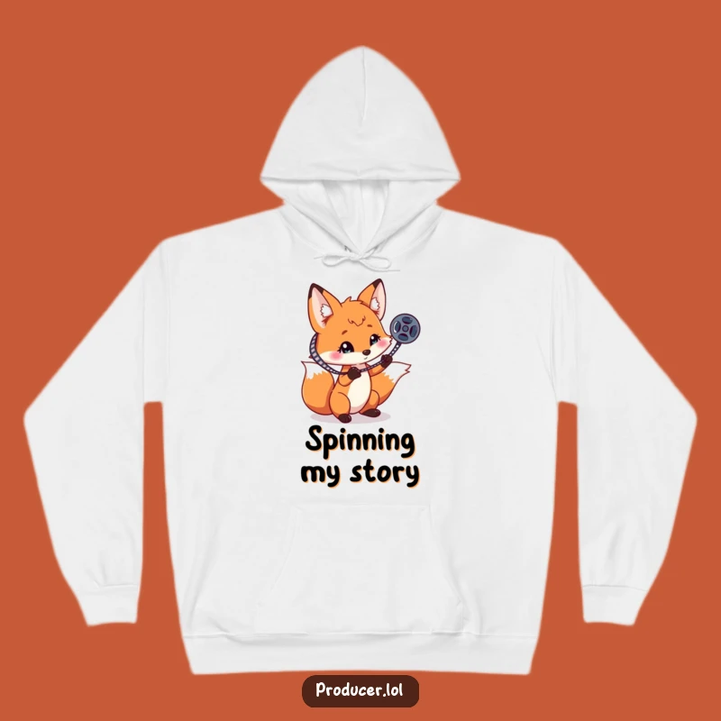 Funny Fox Film Reel Hoodie: Cozy & Comical Movie Buff Gift