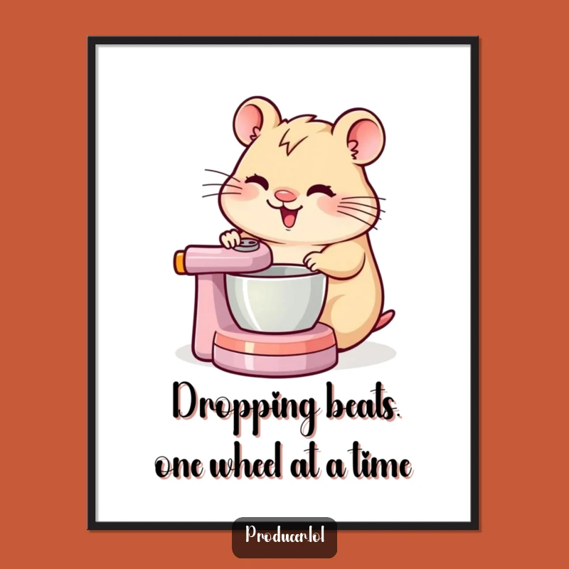 Free Printable Wall Art: Concentrating Hamster DJ Spinning Beats for Your Room!