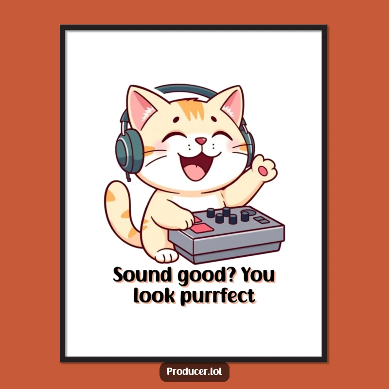 Free Printable Wall Art: Funny Cat DJ Spinning Tunes, Hilarious Downloadable Art for Music Lovers
