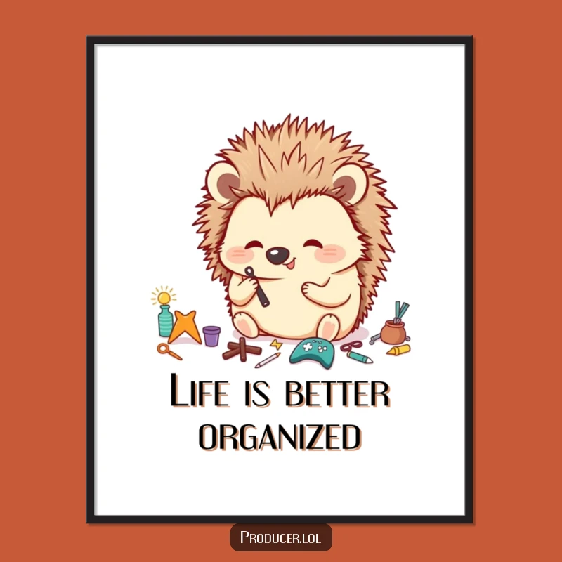 Free Printable Wall Art: Hedgehog's Tiny Treasures, Hilarious Downloadable Decor