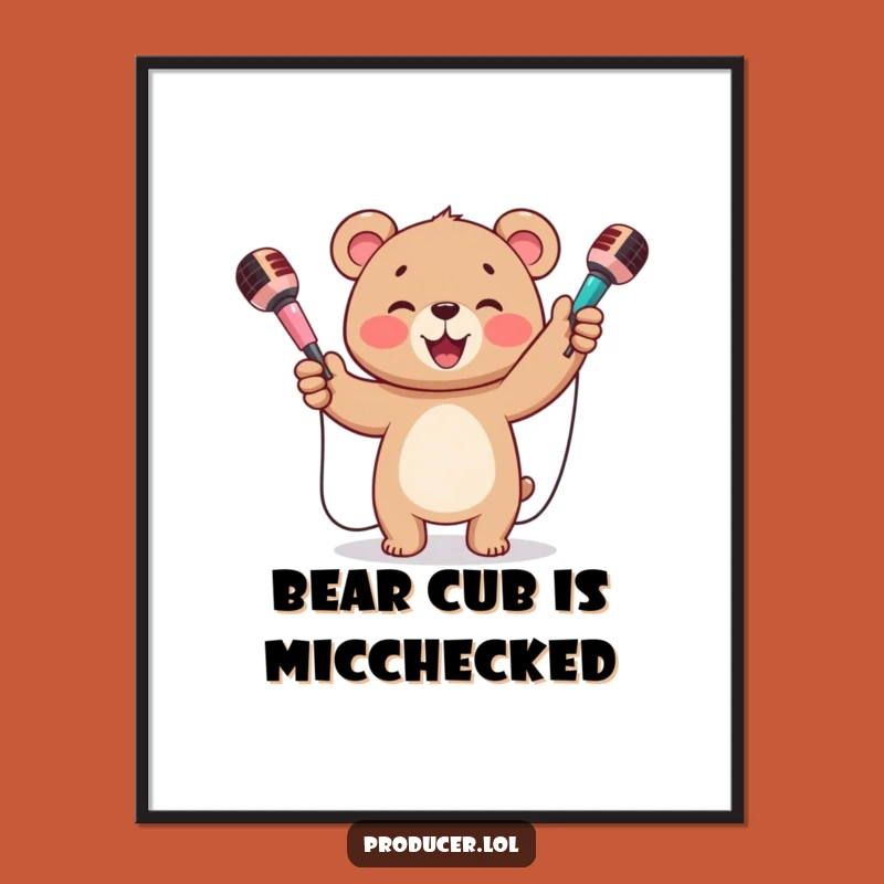 Free Printable Wall Art: Juggling Bear Cub, Fun Downloadable Art!