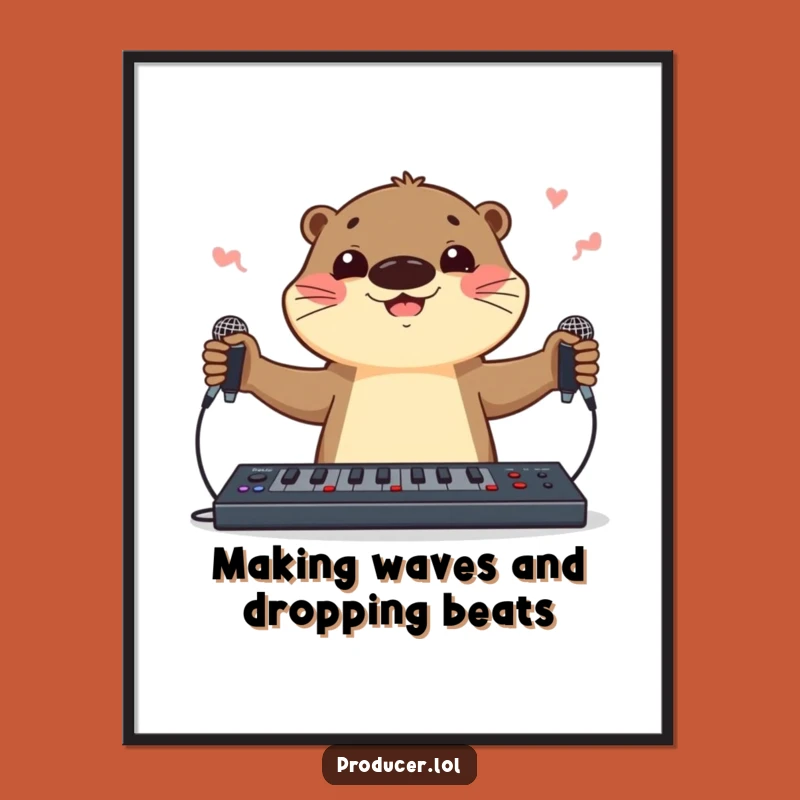 Free Printable Otter Art: Juggling Maestro Decor for Music Lovers