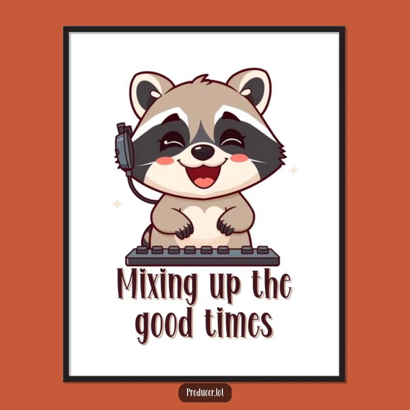 Free Printable Wall Art: Raccoon's Sound Booth Funny Downloadable Decor