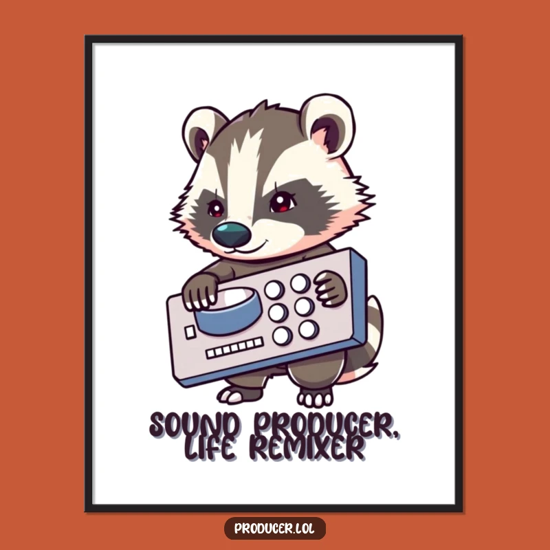 Free Printable Badger DJ Art: Funny Music Lover Downloadable Wall Art, DIY Decor
