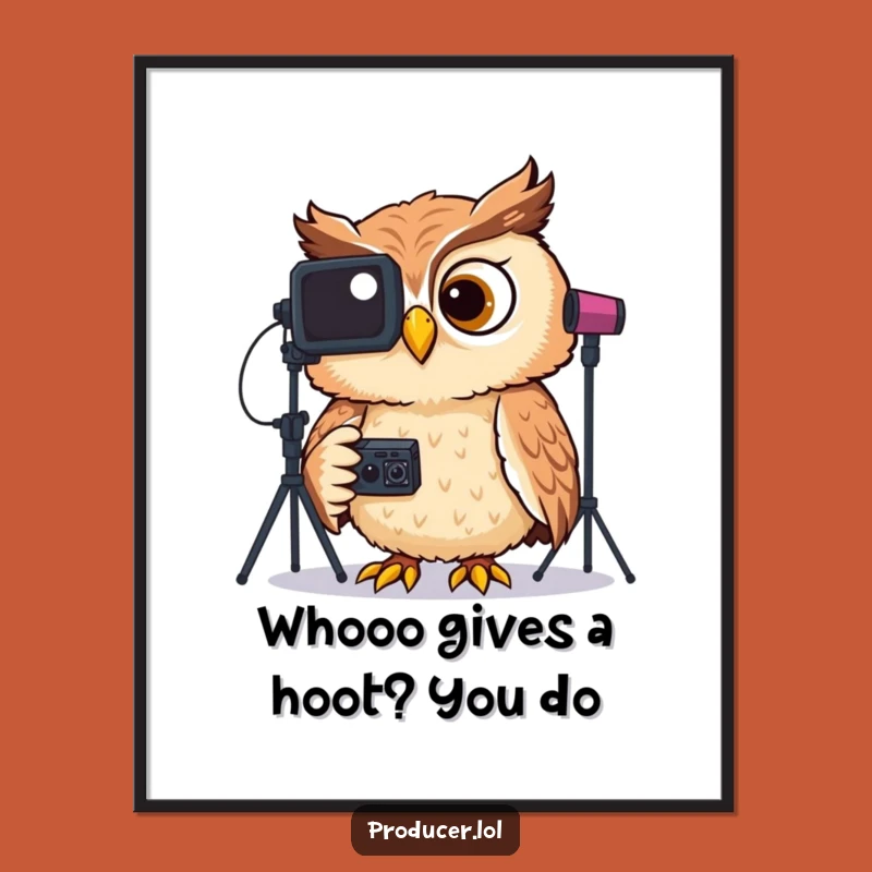Free Printable Funny Wall Art: Giggling Owl Studio Session - Quirky Downloadable Decor!
