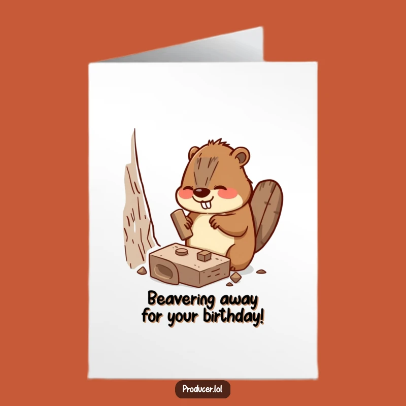Free Printable Birthday Card: Busy Beaver Building Fun, Hilarious Downloadable Greeting