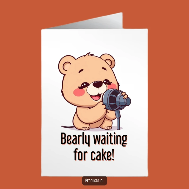 Free Printable Birthday Card: Funny Bear Sings Loud for a Hilarious Downloadable Gift