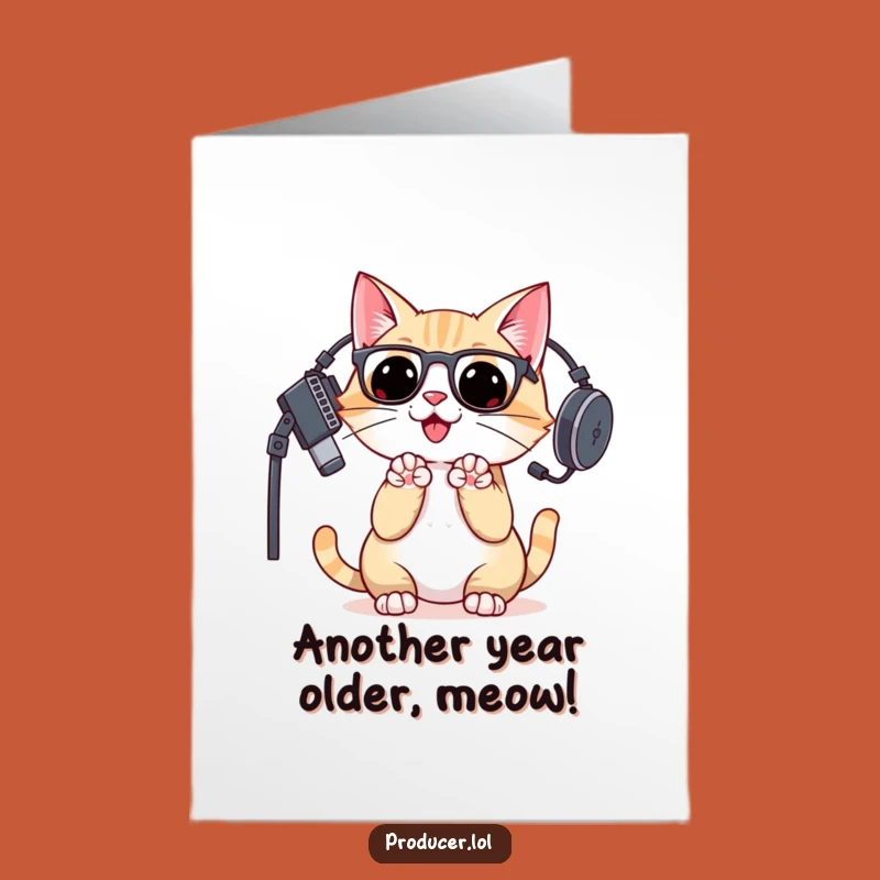 Free Printable Birthday Card: Funny Cat DJ Dropping Beats for a Purrfect Celebration!