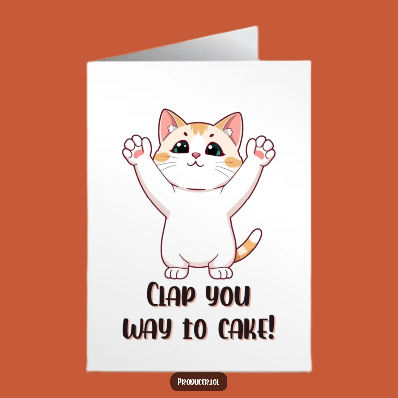 Free Printable Birthday Card: Funny Cat Standing Ovation for a Purrfect Celebration