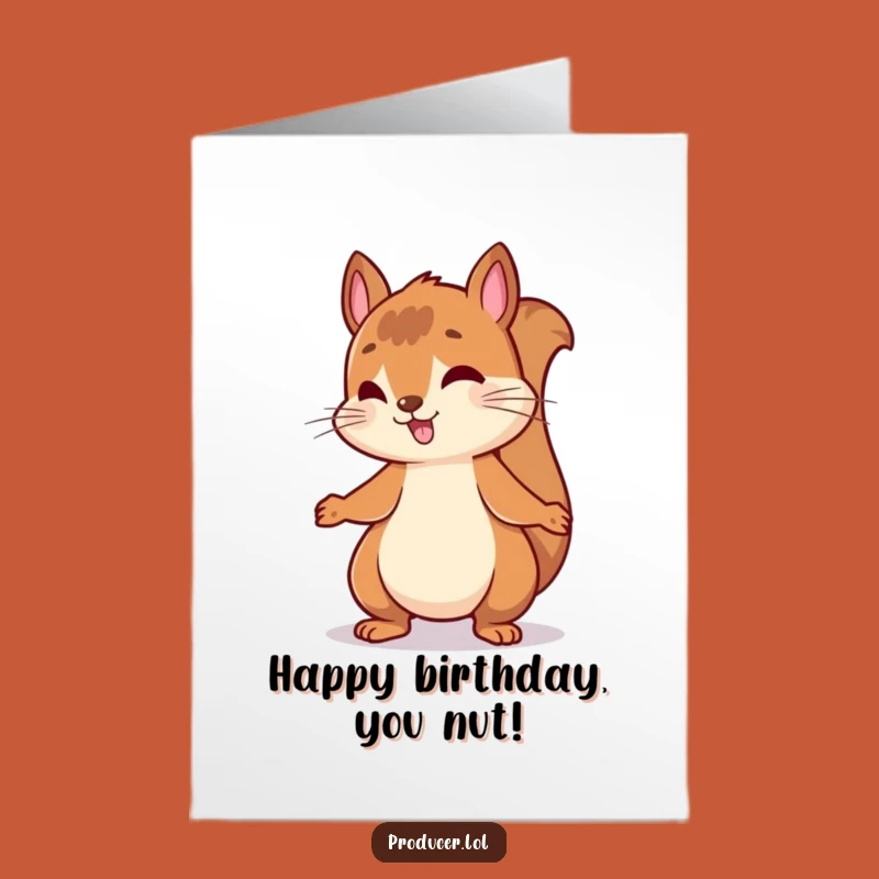Free Printable Funny Birthday Card: Bouncing Squirrel Beat - Downloadable Gift!