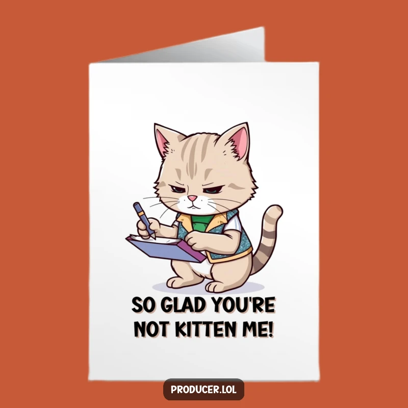 Free Printable Funny Cat Birthday Card: Determined Scribbler Papyrus for a Laugh