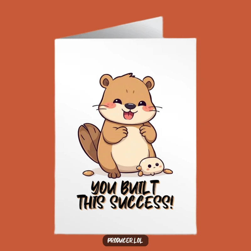 Free Printable Congrats Card: Beaver's Masterpiece Funny Downloadable Gift