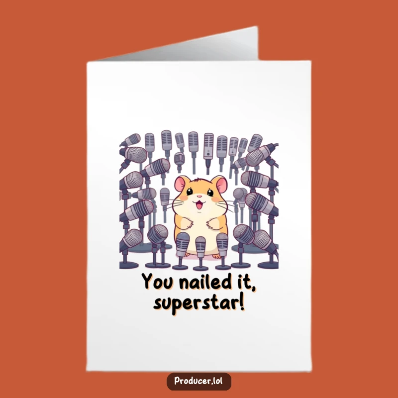Free Printable Congrats Card: Hamster's Big Break, Downloadable Gift