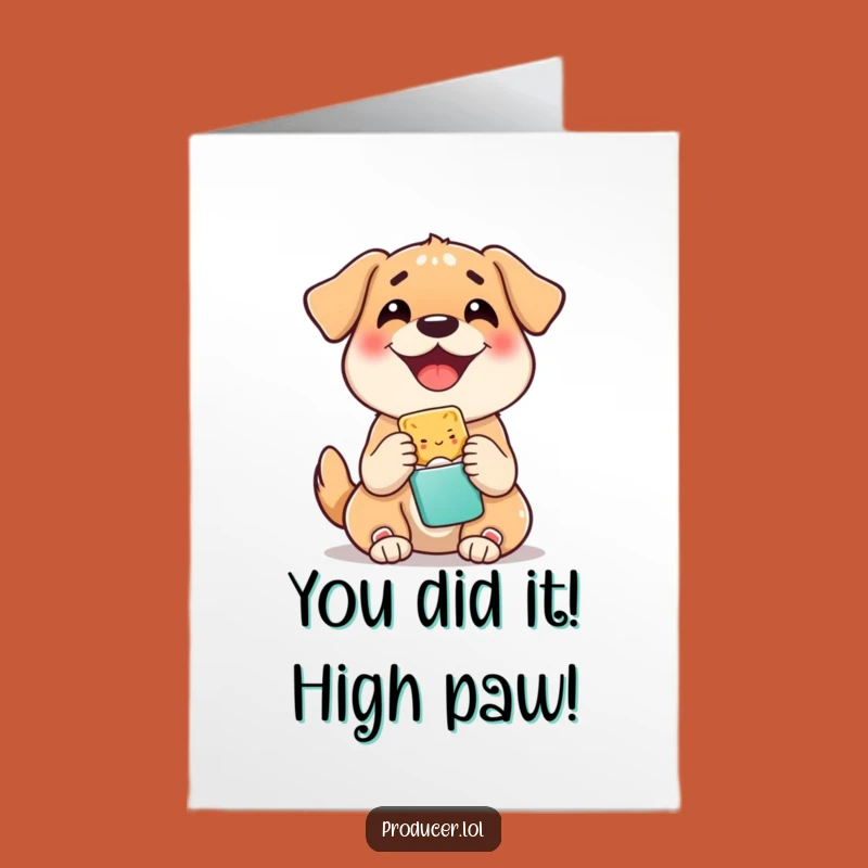 Free Printable Congrats Card: Happy Dog Sharing Snack, Funny Dog Downloadable Gift