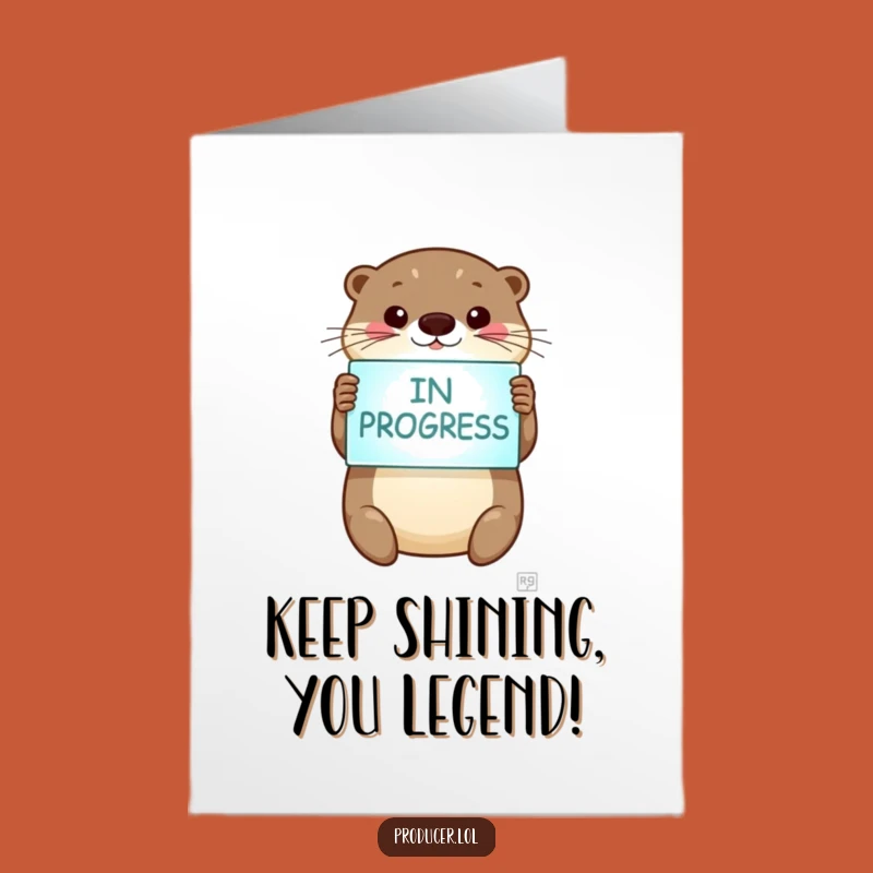 Free Printable Congrats Card: Otter 'In Progress' - Celebrate Achievements with Humor