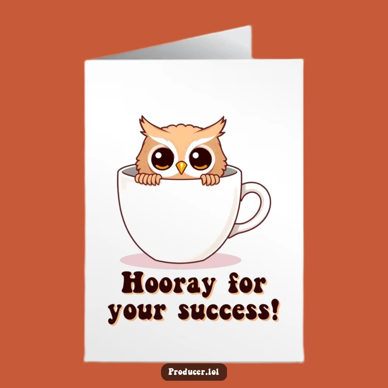 Free Printable Congrats Card: Owl Needs Coffee - Celebrate With A Jolt!