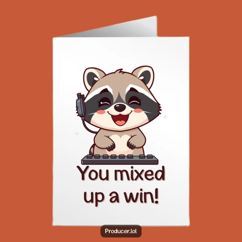 Free Printable Congrats Card: Raccoon's Perfect Mix Funny Downloadable Gift