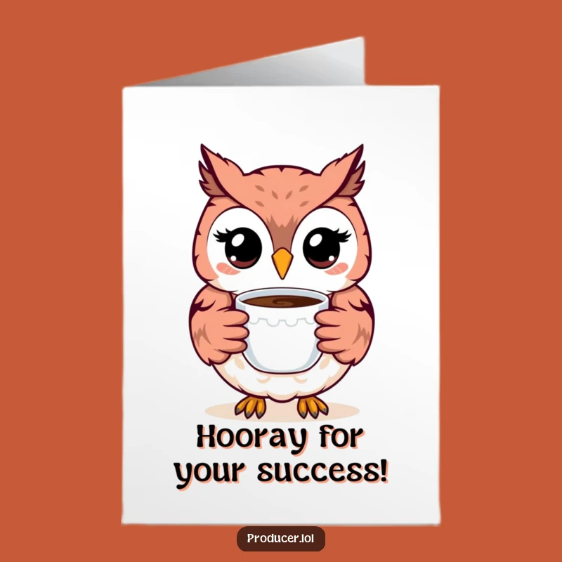 Free Printable Congratulations Owl Coffee Card - Humorous Downloadable Greeting