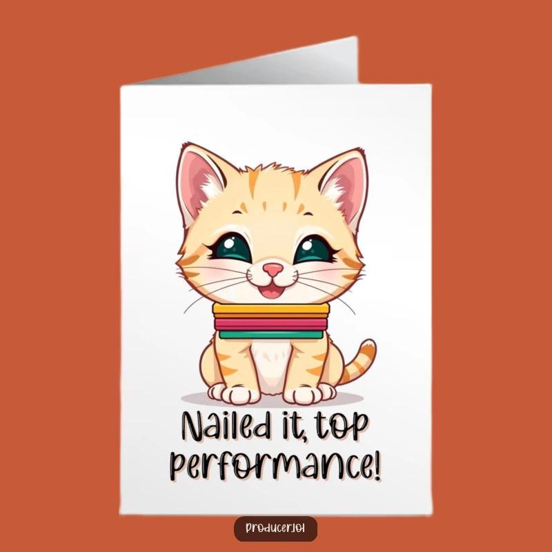 Free Printable Congrats Card: Giggling Kitten Cue Cards Success Humorous Downloadable