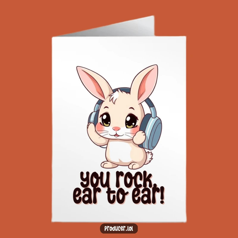 Rabbit Listener Congrats Card: Free Printable Tune In to Success Celebration