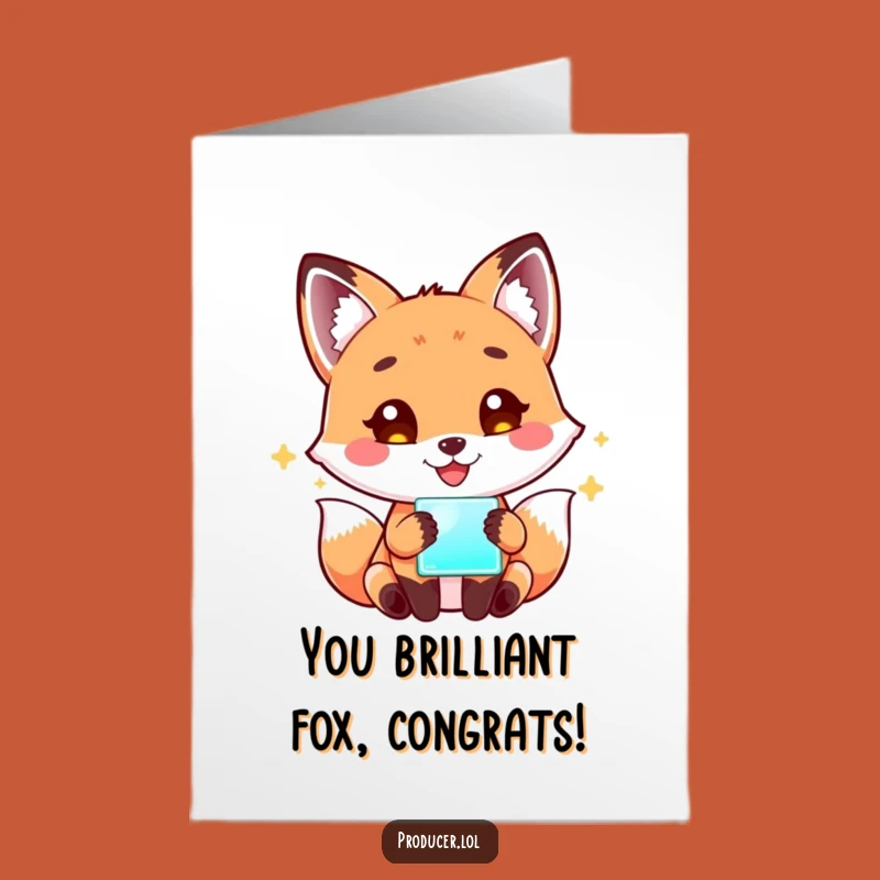 Free Printable Fox Congratulations Card - Humorous Tech Downloadable Greeting