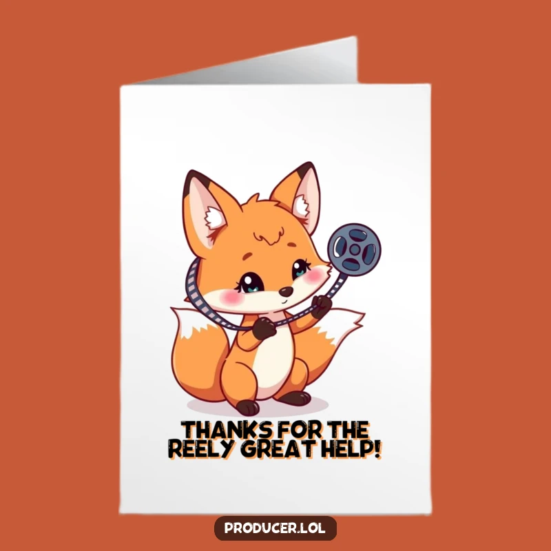 Fox Film Reel Thank You Card: Free Printable Thanks for Rolling Out the Fun